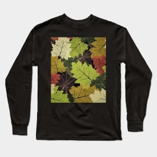 Autumn season mood - fallen leaves graphic design Long Sleeve T-Shirt